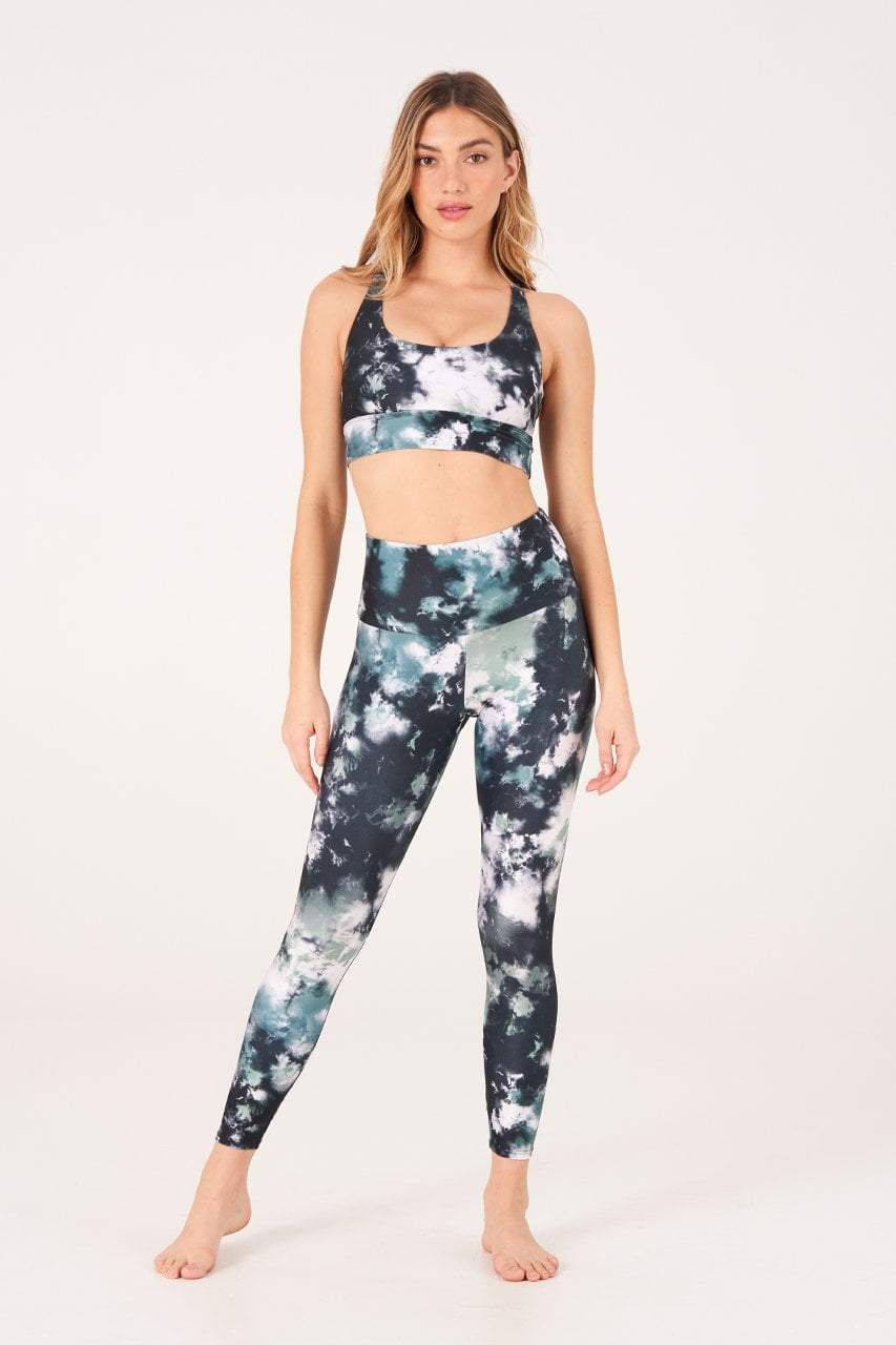 High Rise Midi Legging - Evergreen Tie Dye