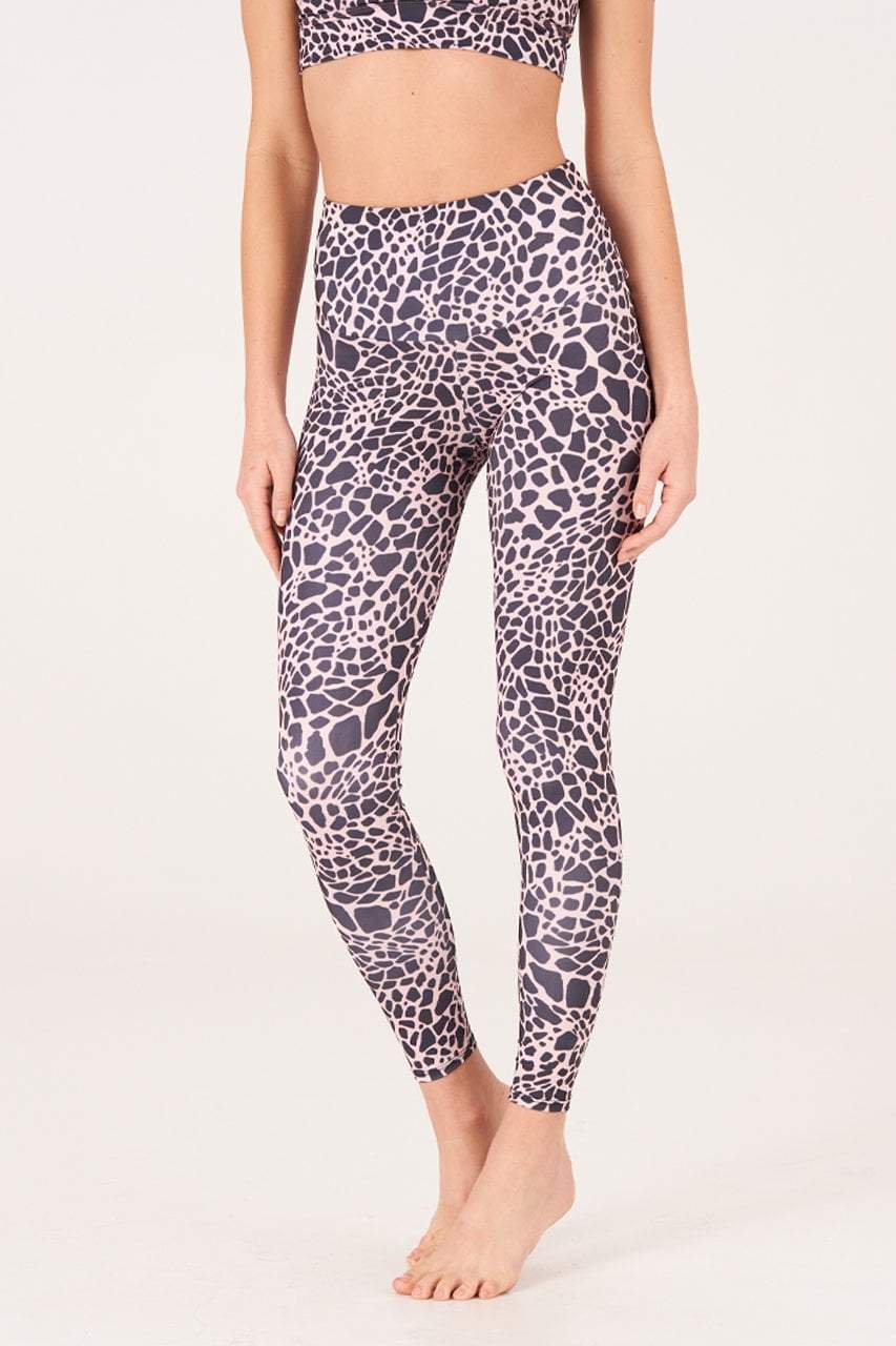 High Rise Midi Legging - Rose Giraffe